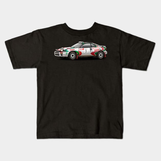 Toyota Celica ST185 GT Four WRC Kids T-Shirt by Mario Ramos Rally Art